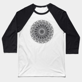 Flower Mandala Circle Design Baseball T-Shirt